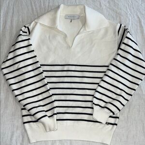 RINO & PELLE Collared Sweater Preppy Nautical Striped Womens Medium